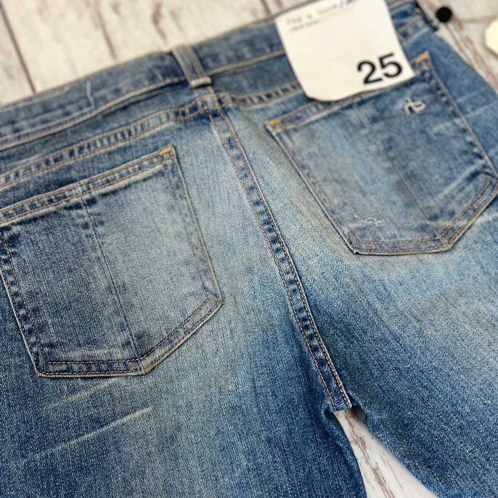 Rag & Bone Distressed Cropped Jeans Raw Hem Size 25 NWT - Picture 9 of 16